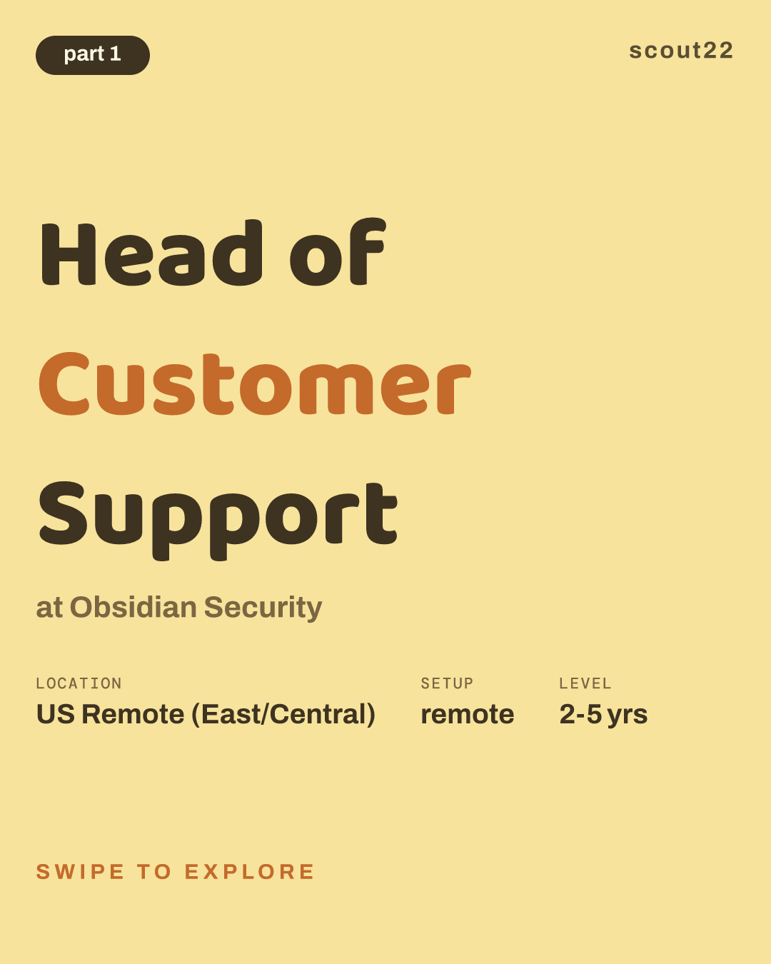 Head of Customer Support at Obsidian Security
