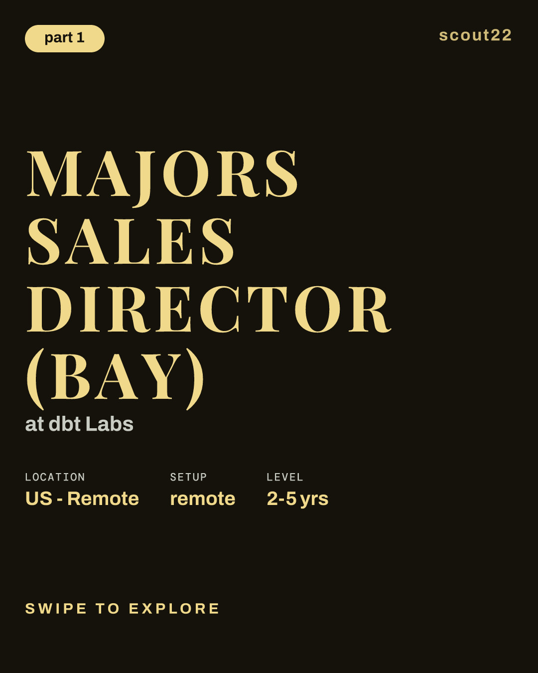 Majors Sales Director (Bay) at dbt Labs