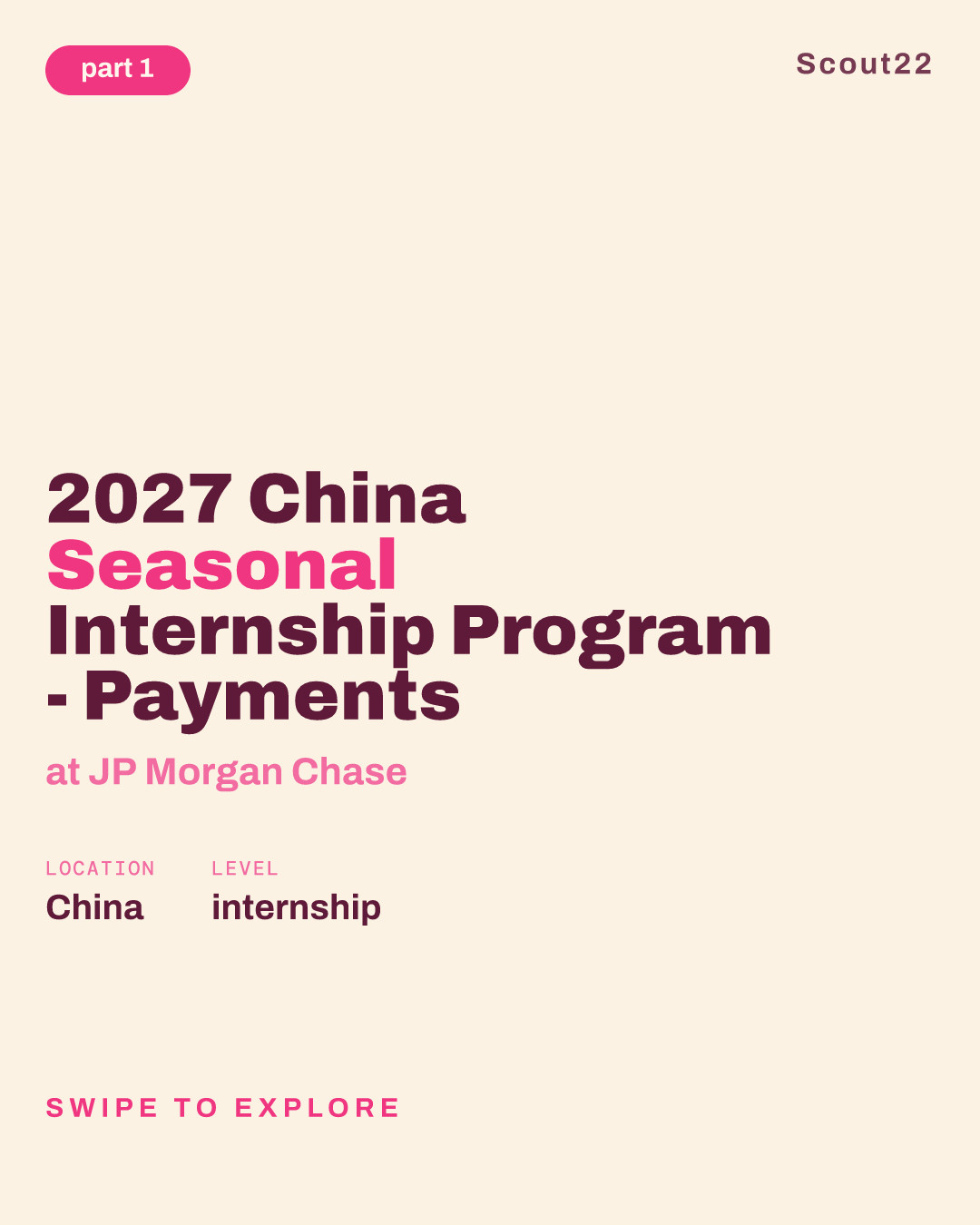 2027 China Seasonal Internship Program - Payments at JP Morgan Chase