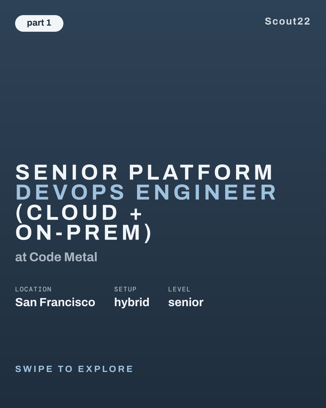 Senior Platform DevOps Engineer (Cloud + On-Prem) at Code Metal