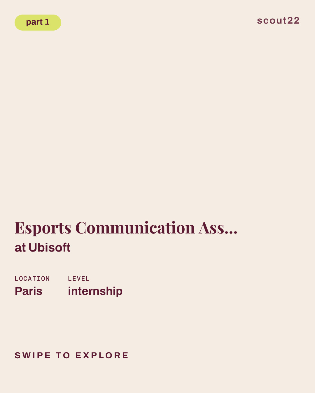 Esports Communication Assistant – Internship (6-month) January 2027 (W/M/NB) at Ubisoft
