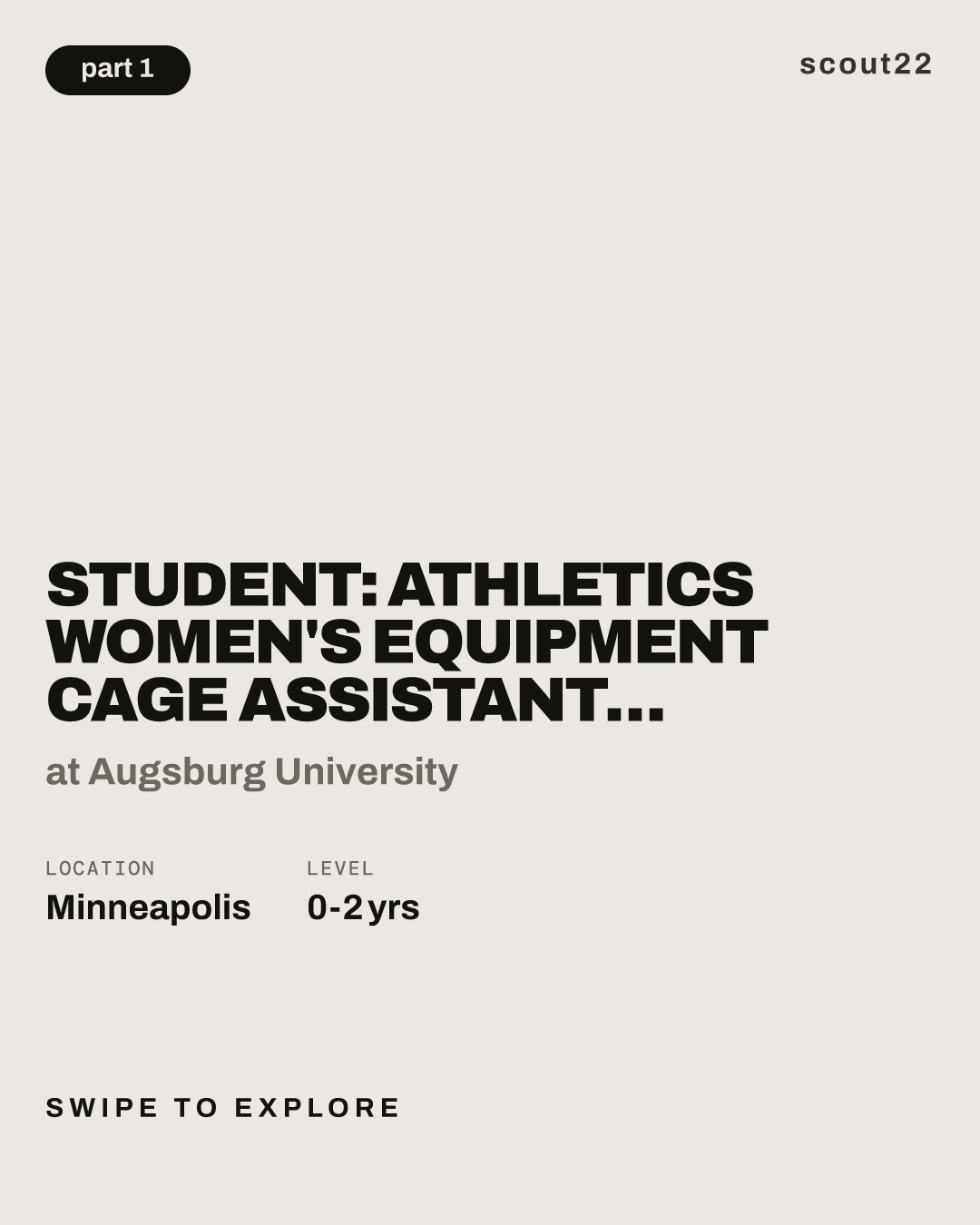Student: Athletics Women's Equipment Cage Assistant 2026-27 at Augsburg University
