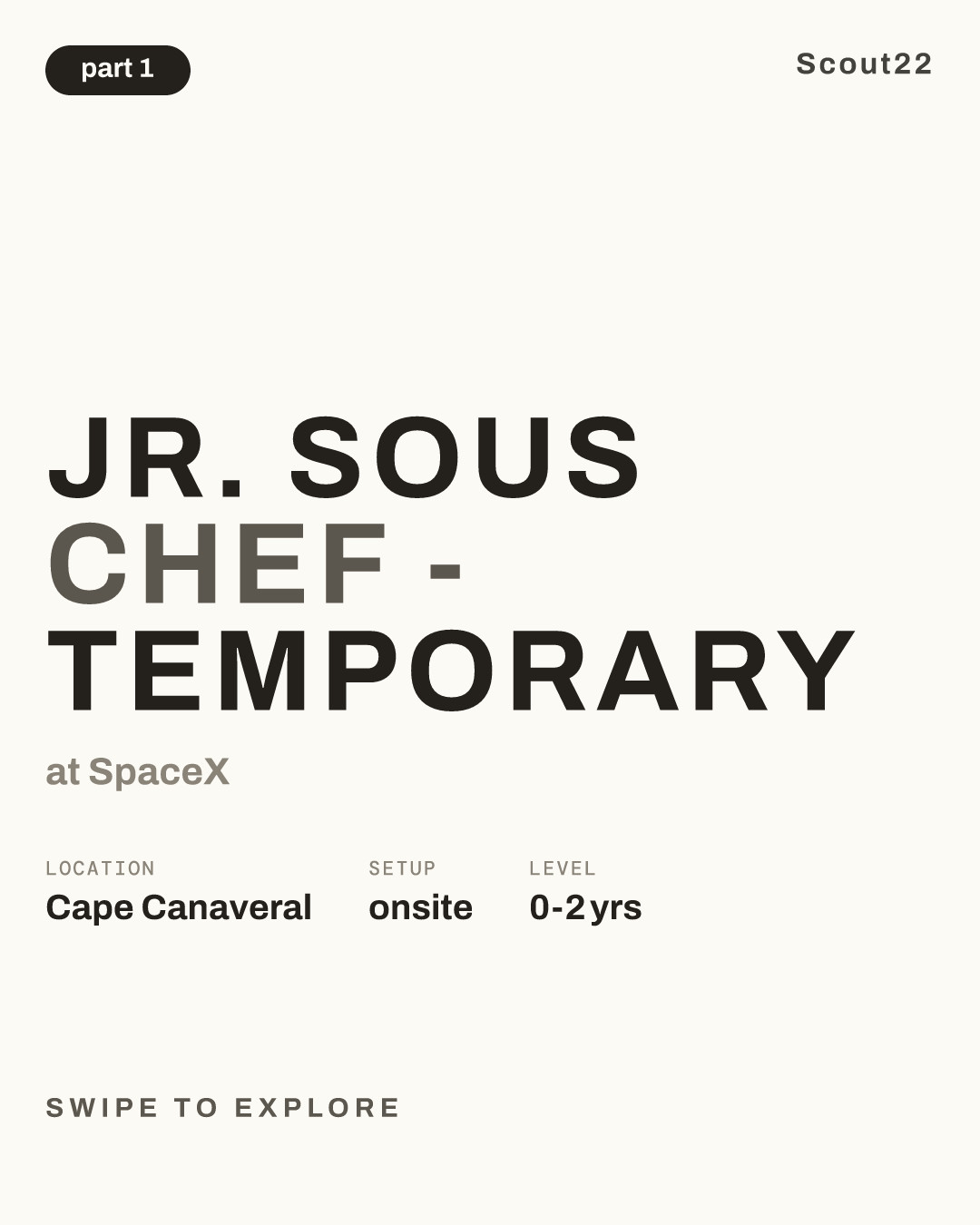 Jr. Sous Chef - Temporary at SpaceX