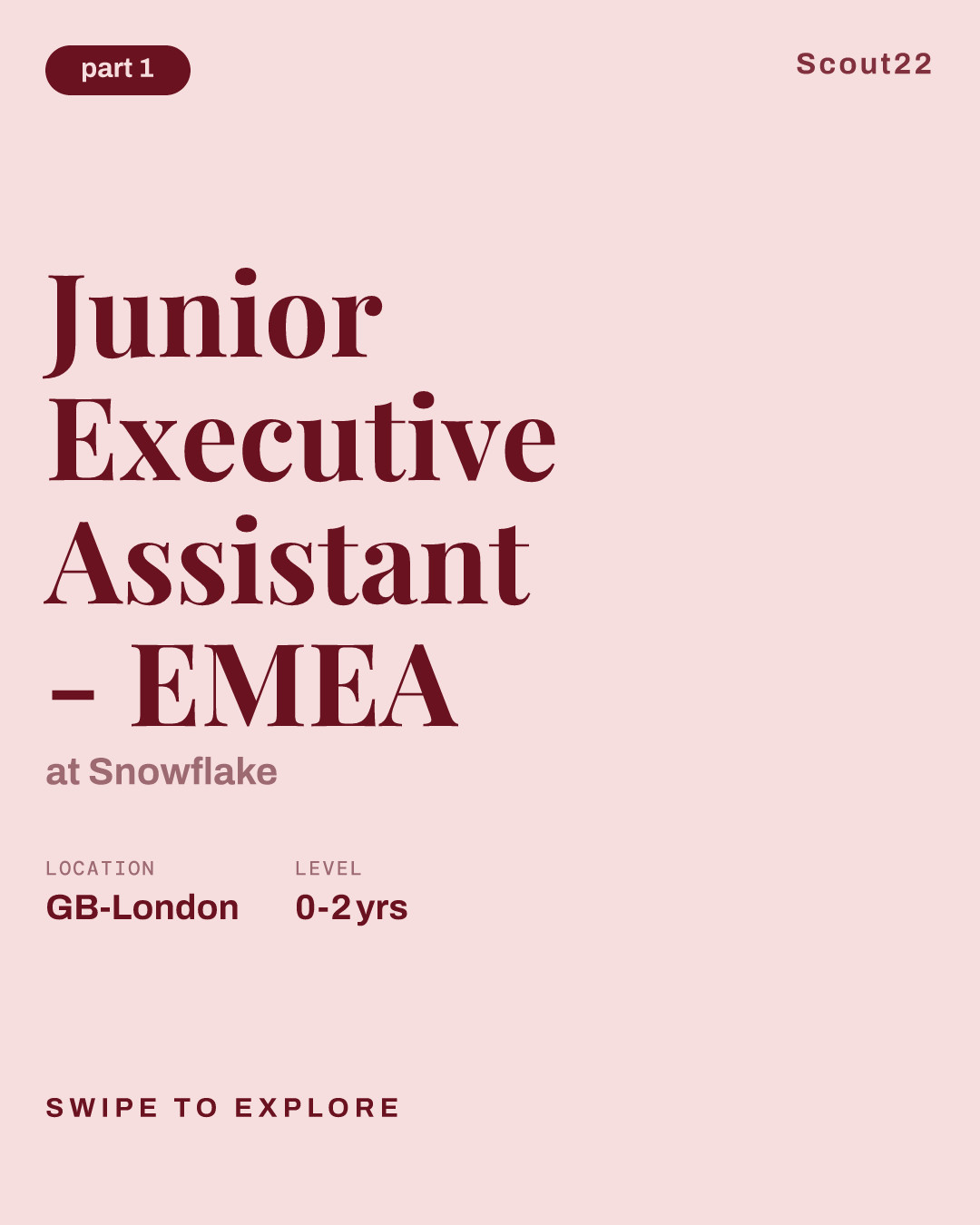 Junior Executive Assistant - EMEA at Snowflake