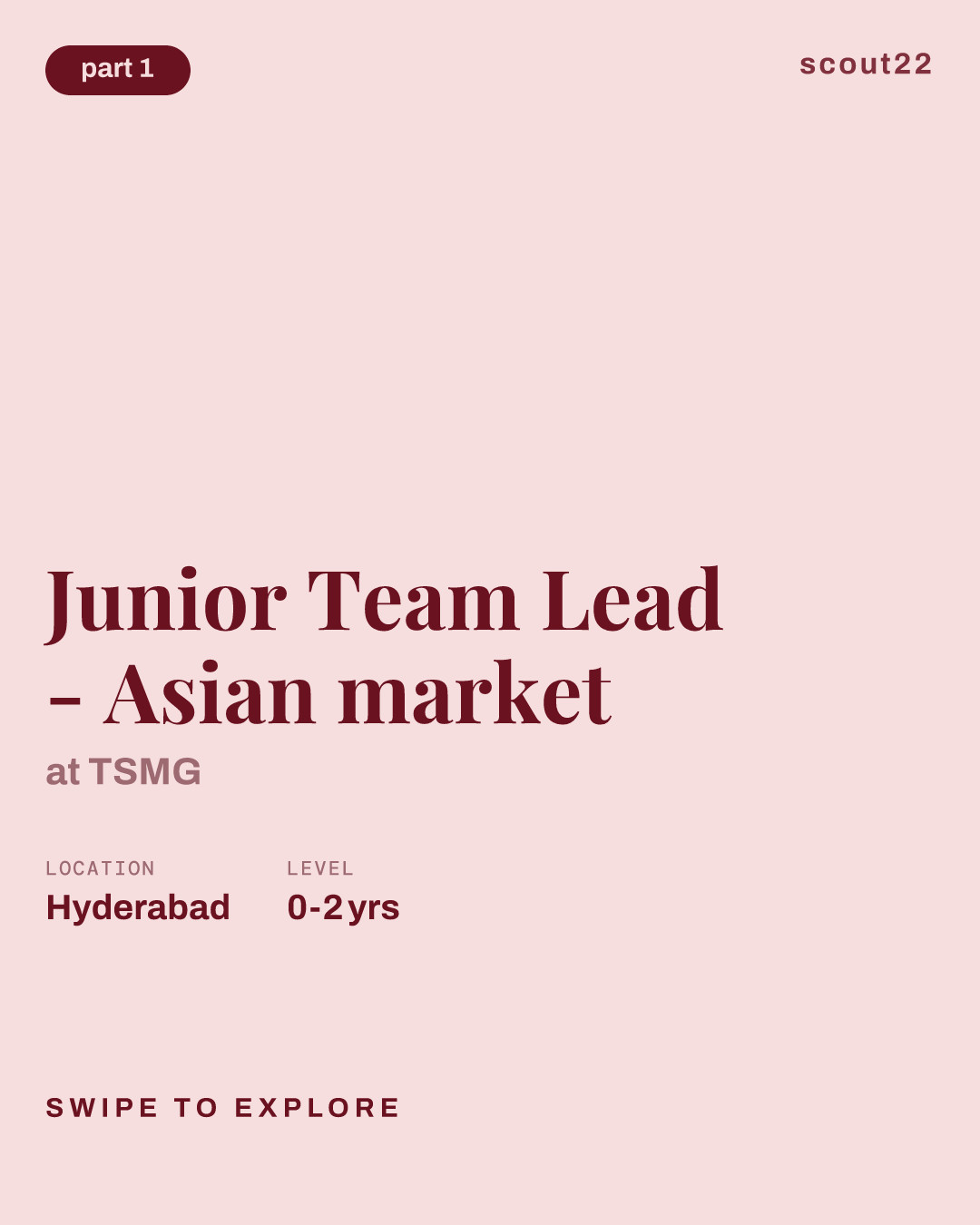Junior Team Lead - Asian market at TSMG