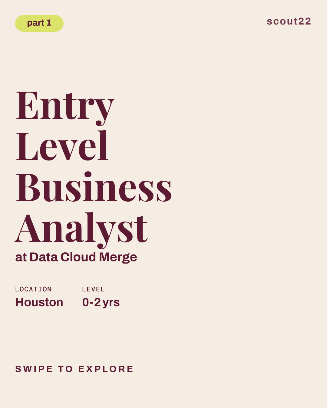 Entry Level Business Analyst at Data Cloud Merge