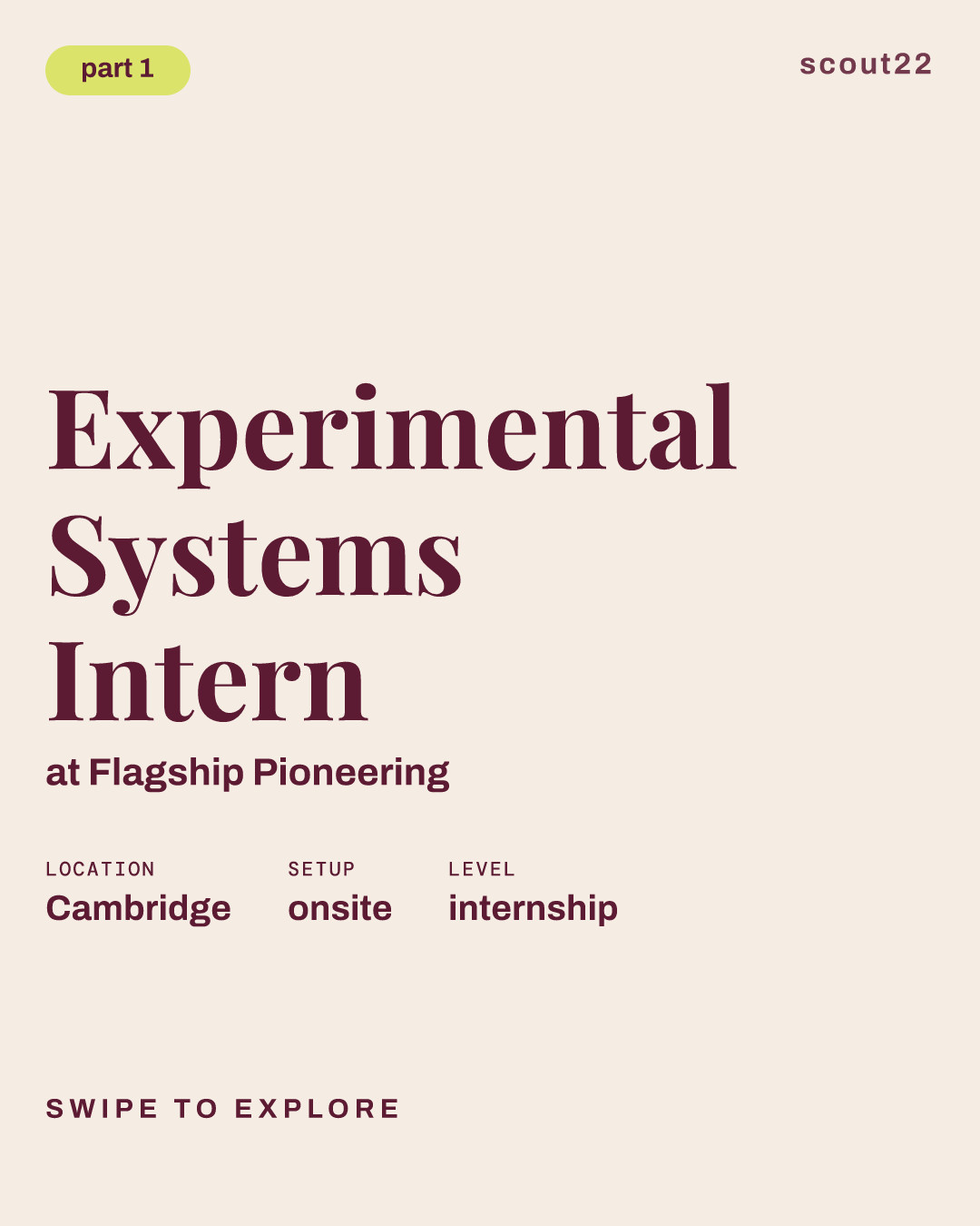 Experimental Systems Intern at Flagship Pioneering