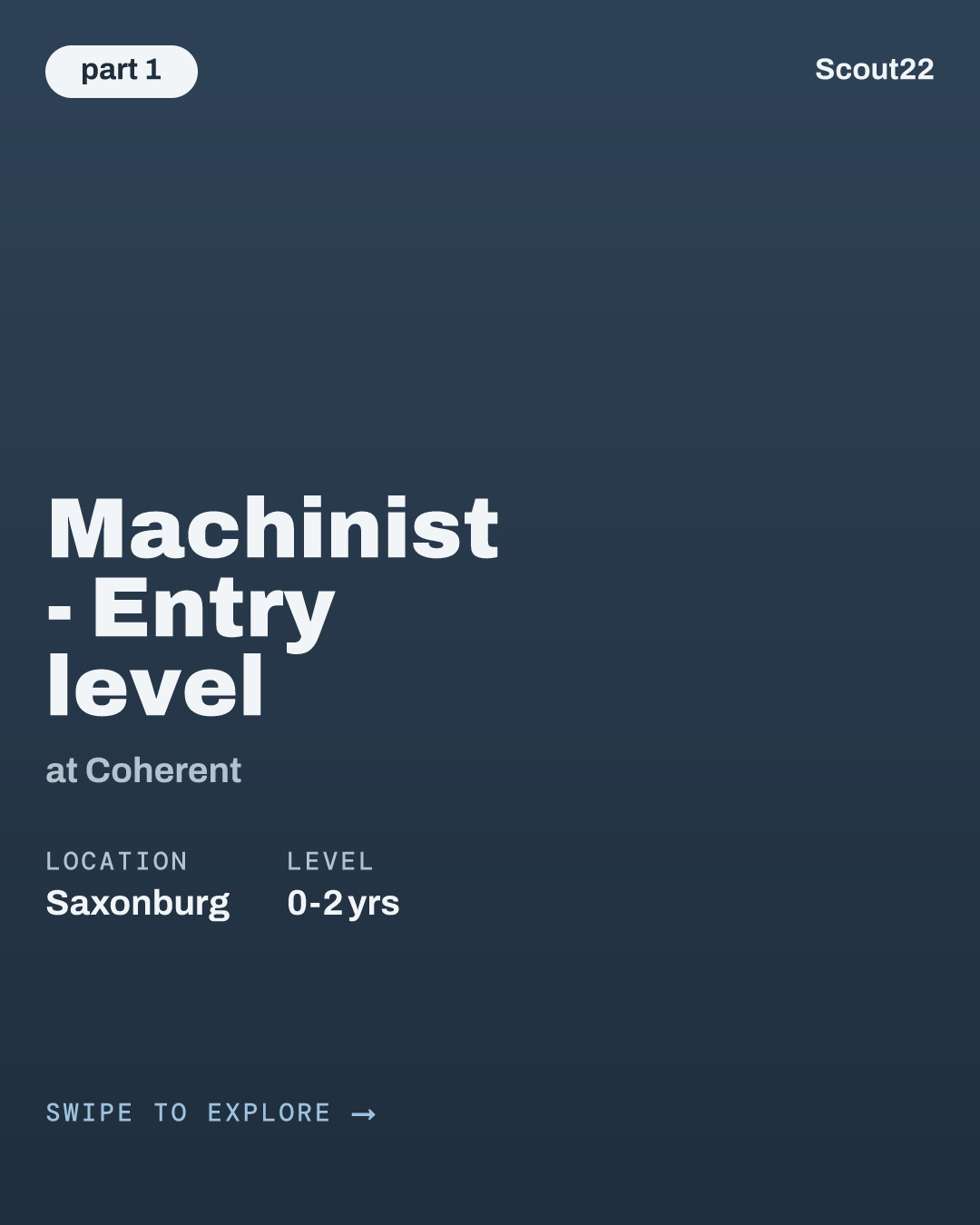 Machinist -  Entry level at Coherent