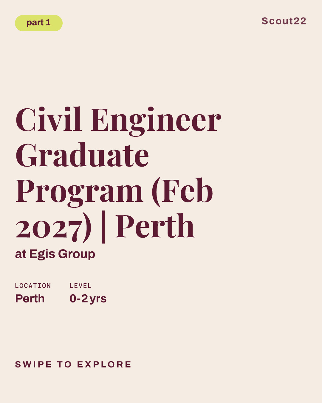 Civil Engineer Graduate Program (Feb 2027) | Perth at Egis Group