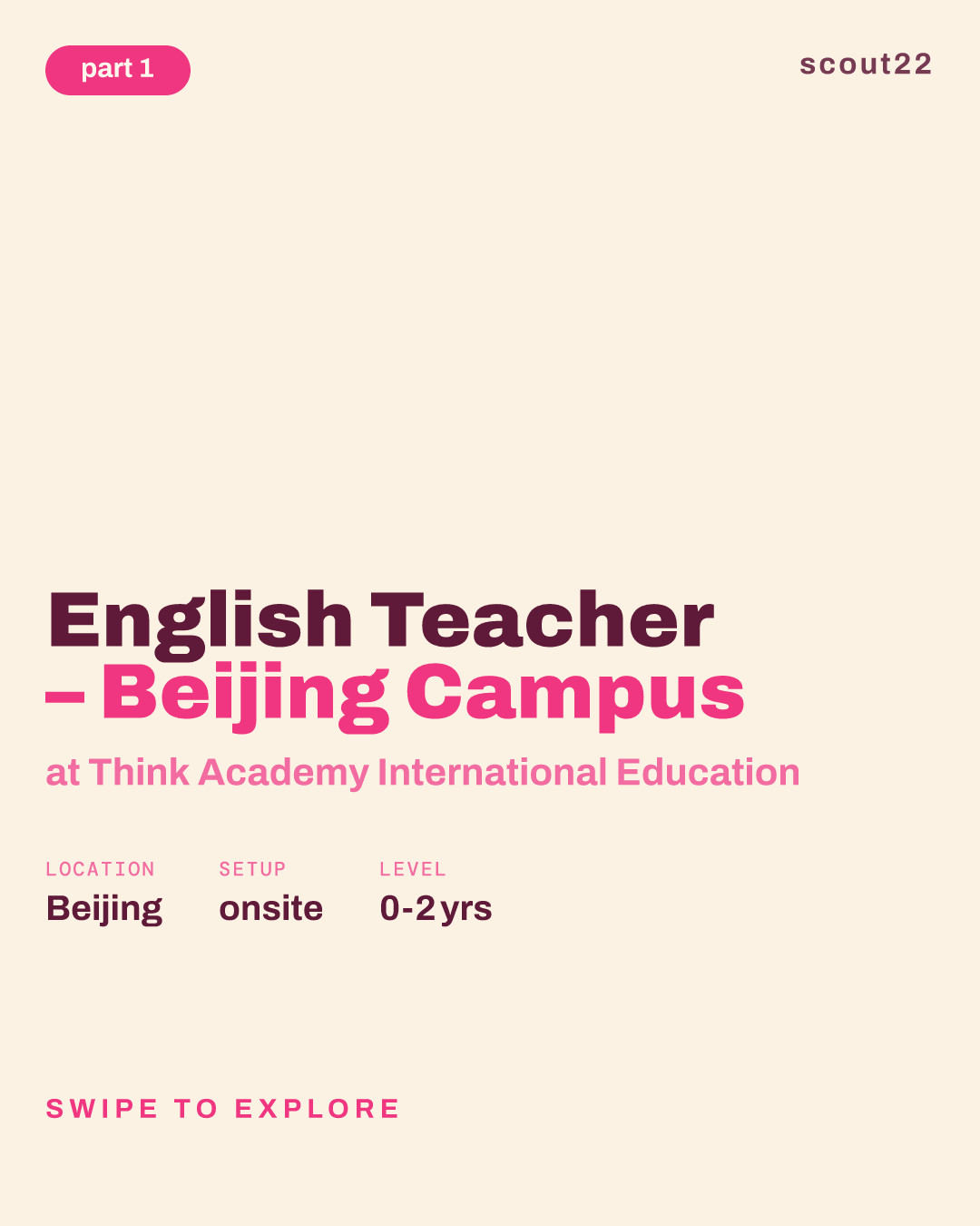 English Teacher – Beijing Campus at Think Academy International Education