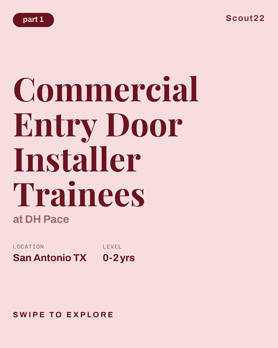 Commercial Entry Door Installer Trainees at DH Pace