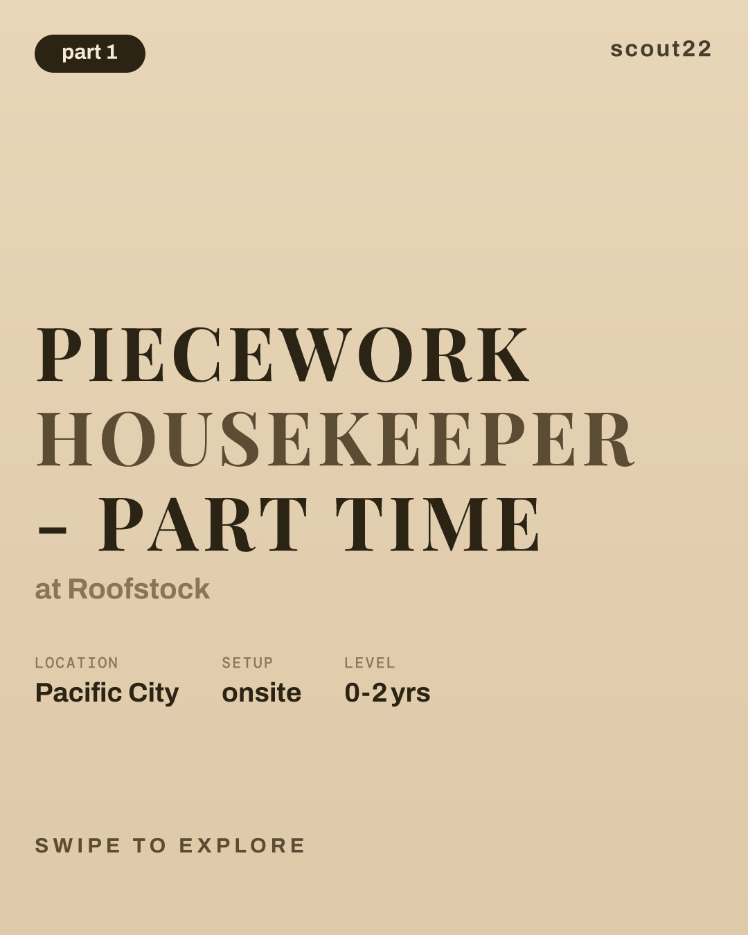 Piecework Housekeeper - Part Time at Roofstock