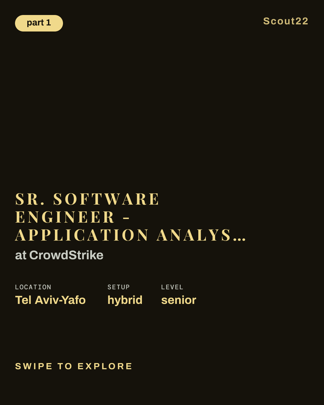 Sr. Software Engineer - Application Analysis (Hybrid, ISR) at CrowdStrike