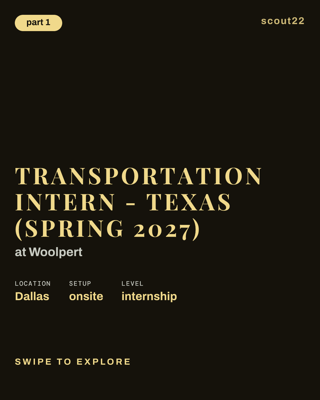 Transportation Intern - Texas (Spring 2027) at Woolpert