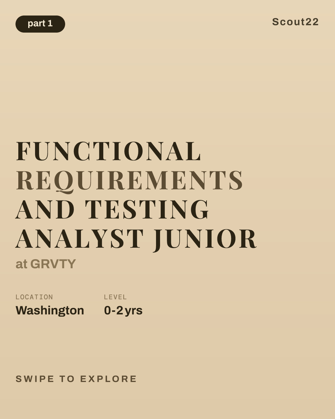 Functional Requirements and Testing Analyst Junior at GRVTY