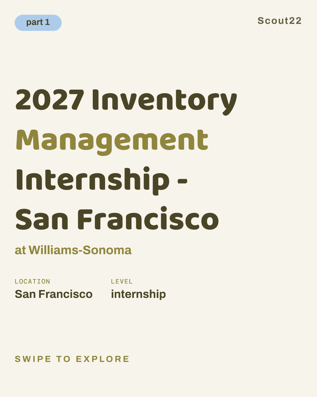 2027 Inventory Management Internship - San Francisco at Williams-Sonoma