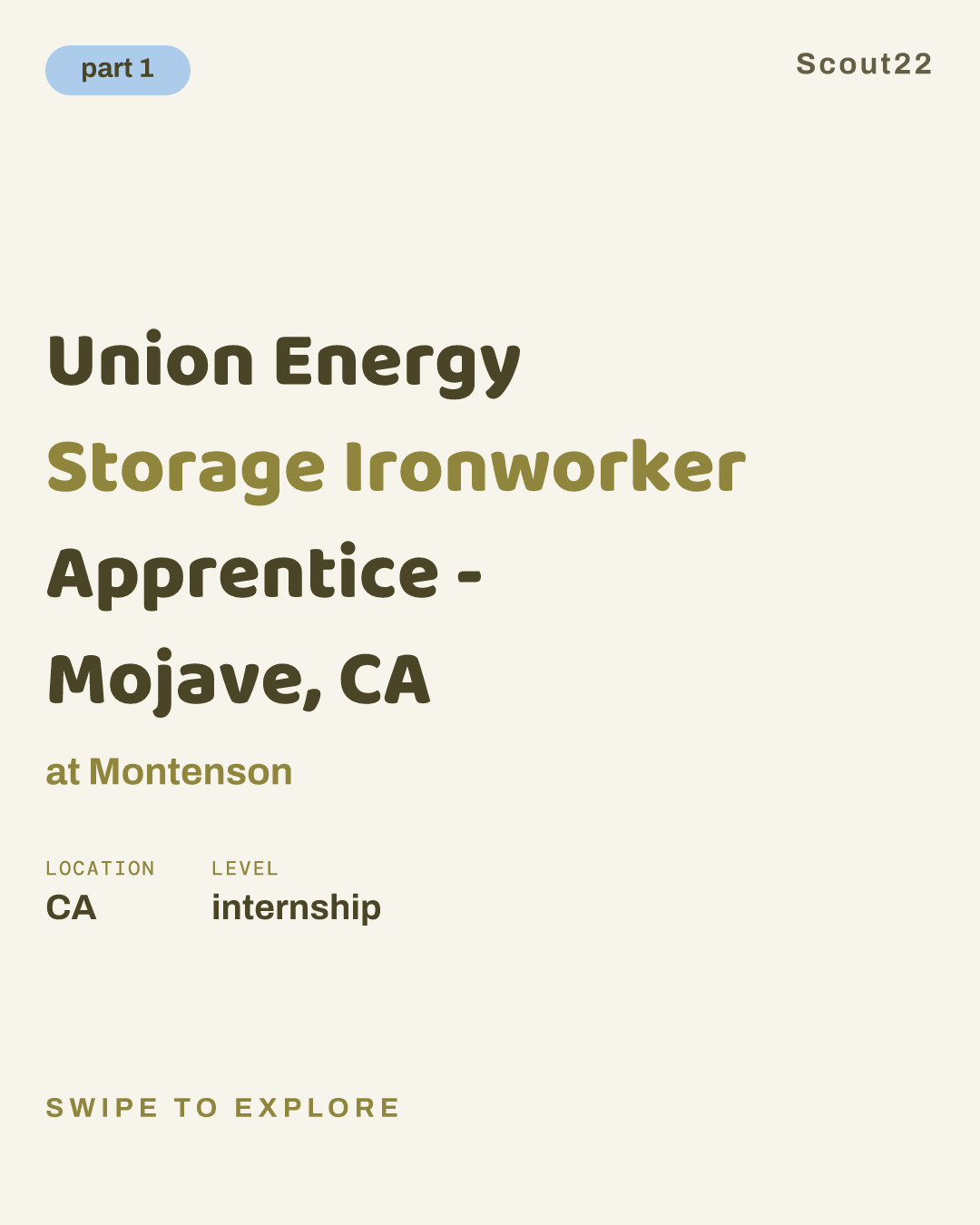 Union Energy Storage Ironworker Apprentice - Mojave, CA at Montenson
