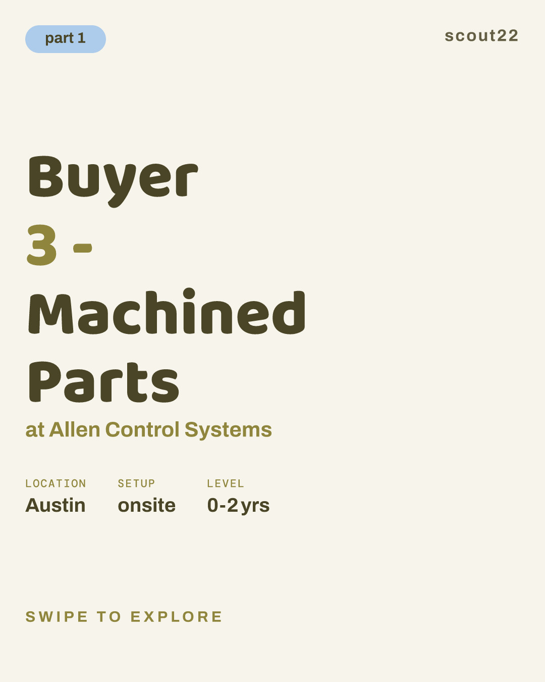 Buyer 3 - Machined Parts at Allen Control Systems