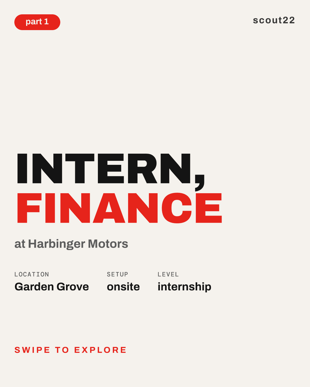 Intern, Finance at Harbinger Motors