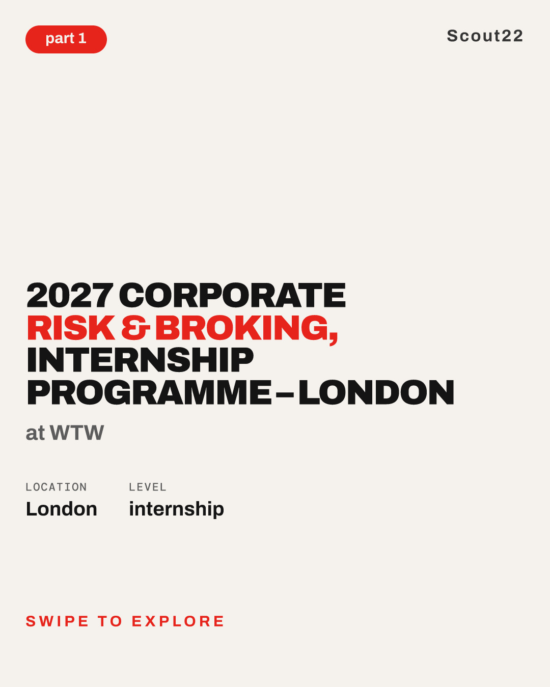 2027 Corporate Risk & Broking, Internship Programme – London at WTW