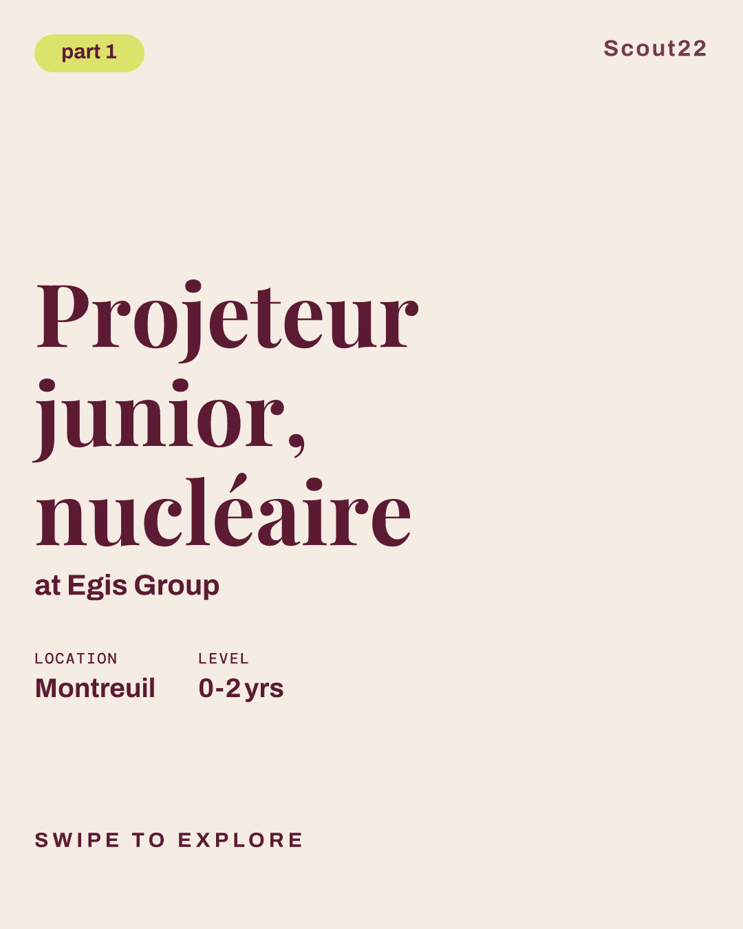 Projeteur junior, nucléaire at Egis Group
