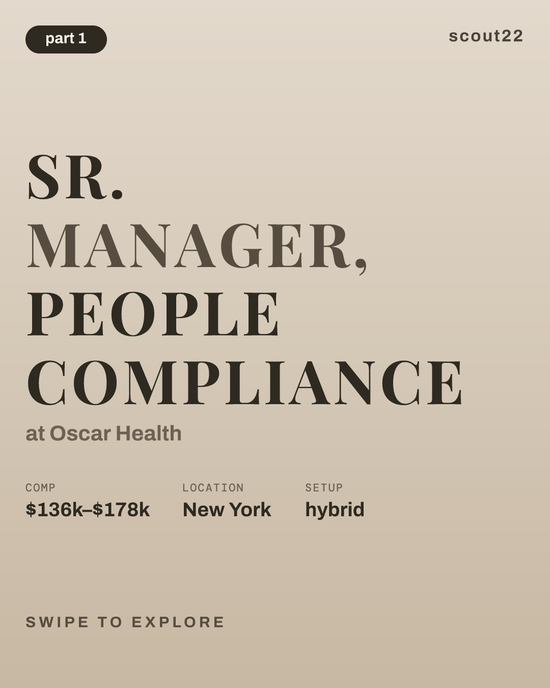 Sr. Manager, People Compliance at Oscar Health