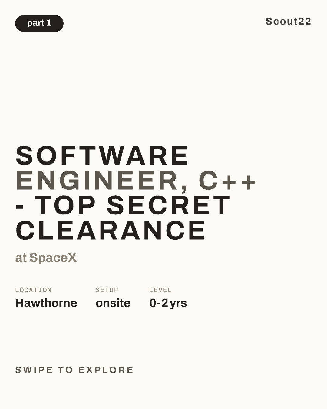 Software Engineer, C++ - Top Secret Clearance at SpaceX
