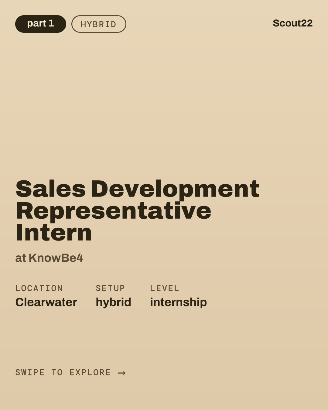 Sales Development Representative Intern (Hybrid) at KnowBe4