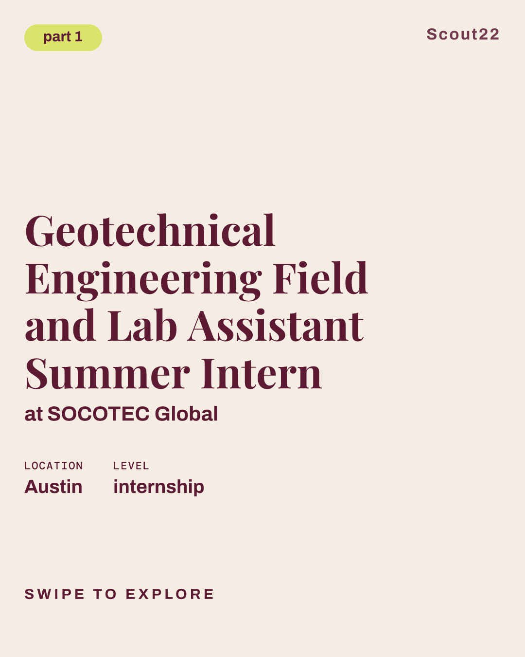 Geotechnical Engineering Field and Lab Assistant Summer Intern at SOCOTEC Global