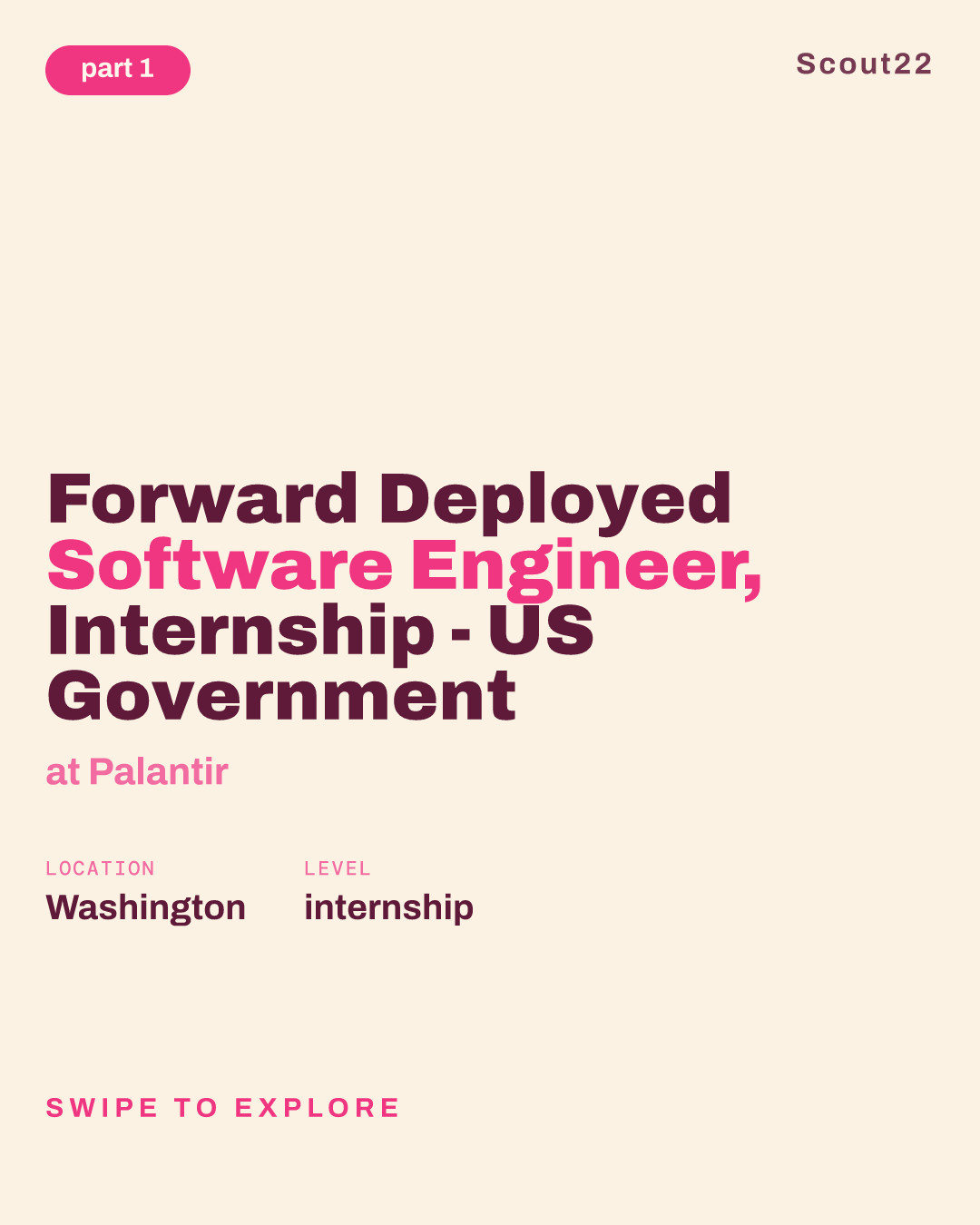 Forward Deployed Software Engineer, Internship - US Government at Palantir