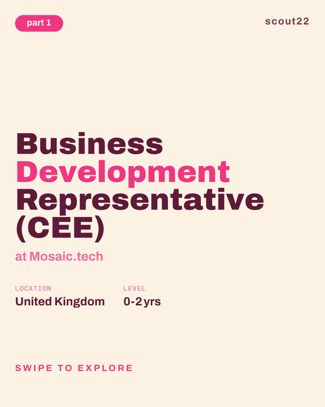 Business Development Representative (CEE) at Mosaic.tech