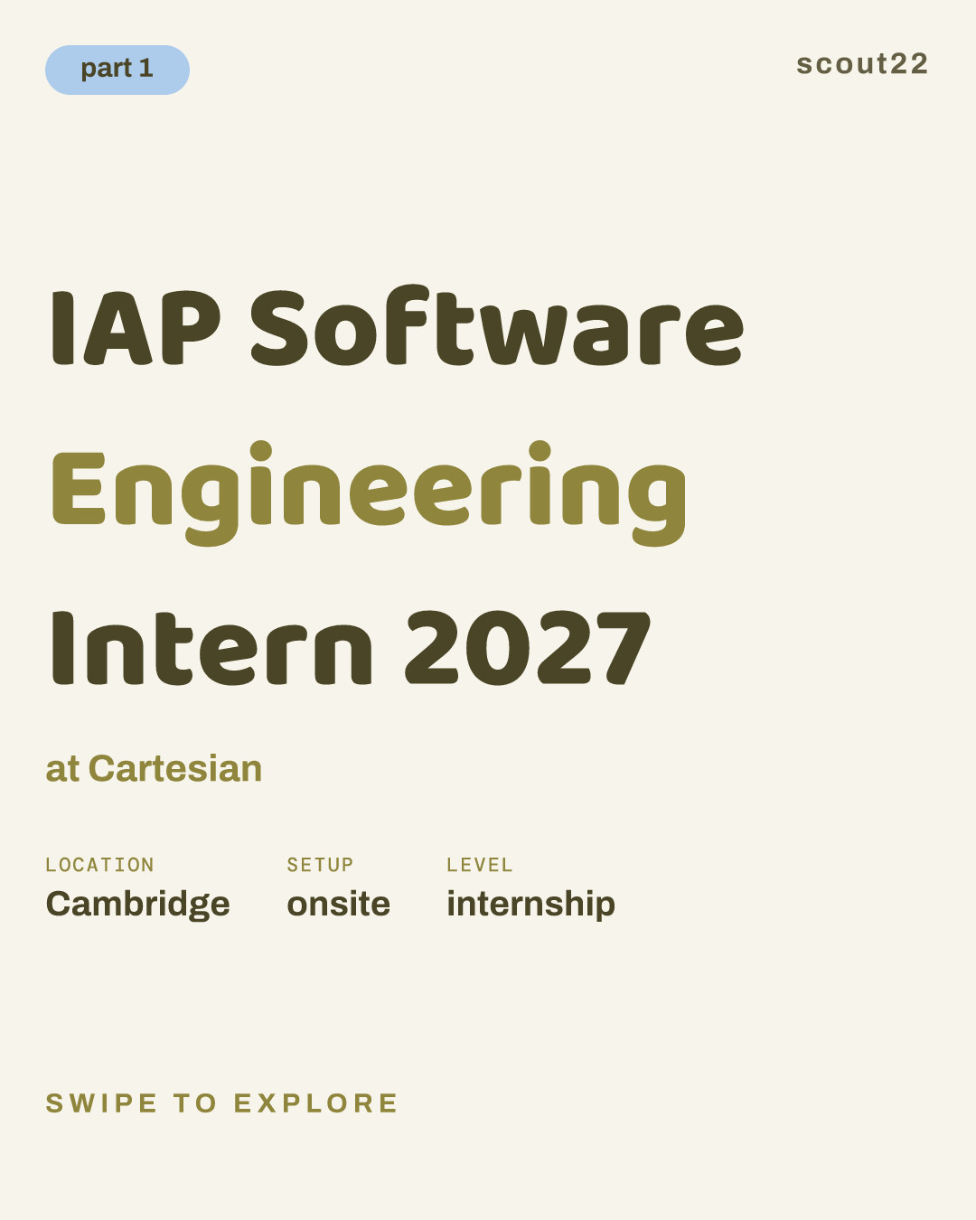 IAP Software Engineering Intern 2027 at Cartesian