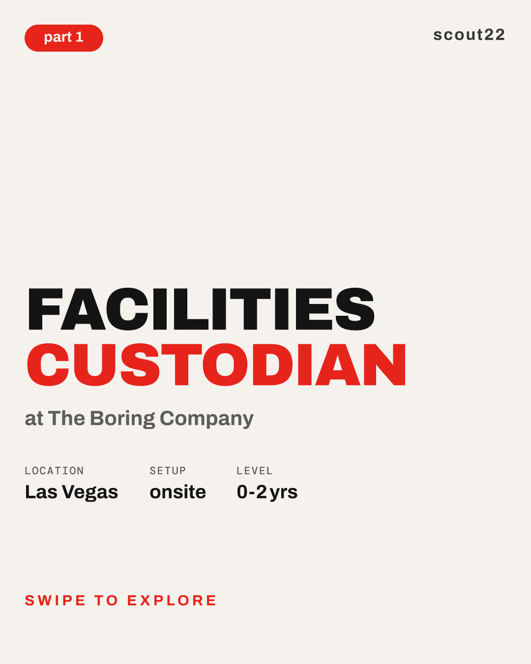 Facilities Custodian at The Boring Company