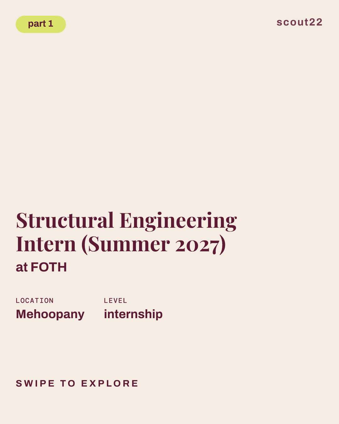 Structural Engineering Intern (Summer 2027) at FOTH