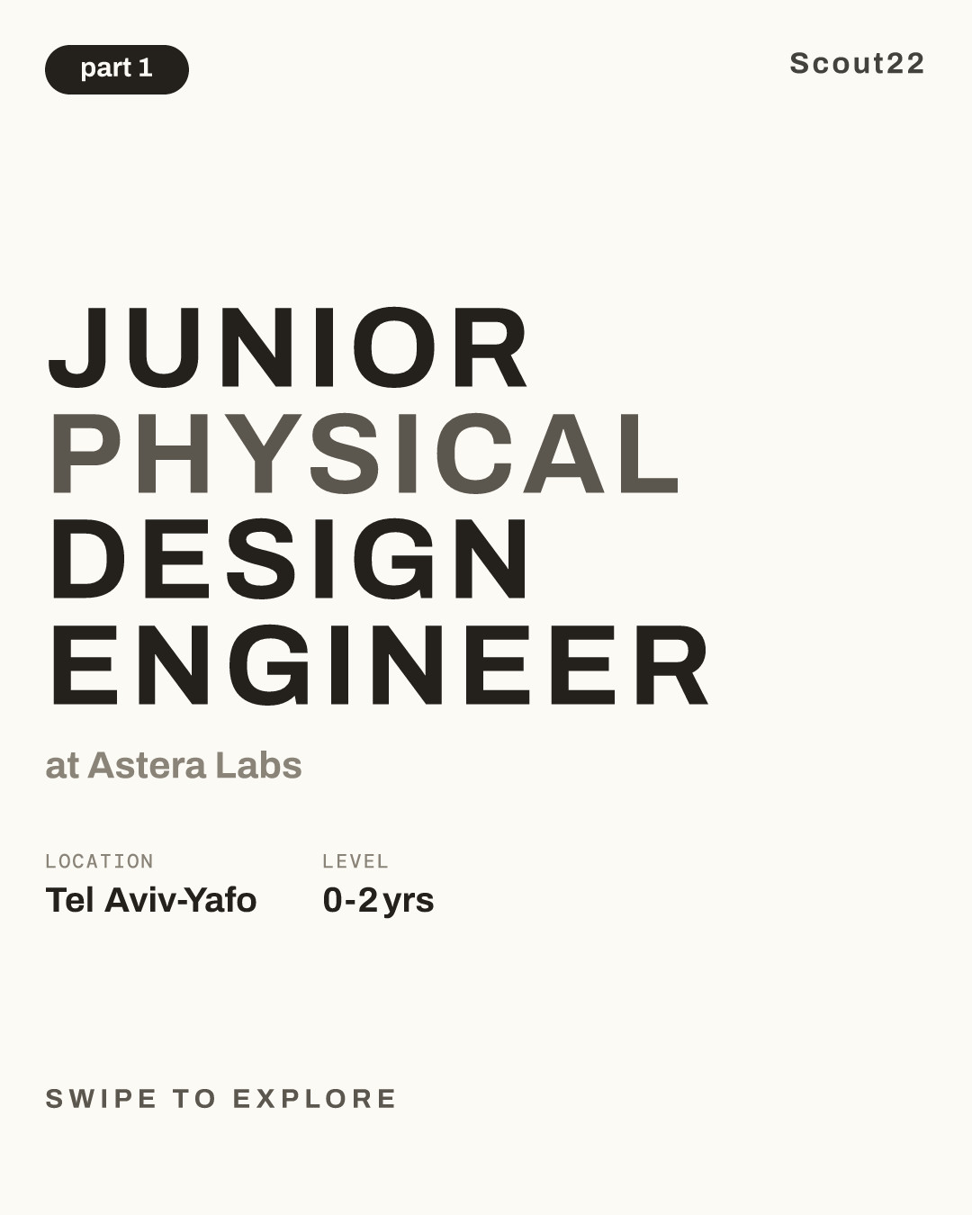 Junior Physical Design Engineer at Astera Labs