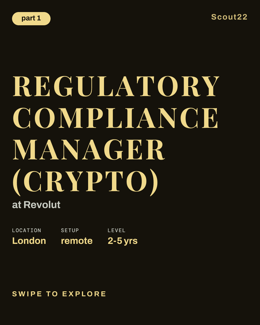Regulatory Compliance Manager (Crypto) at Revolut