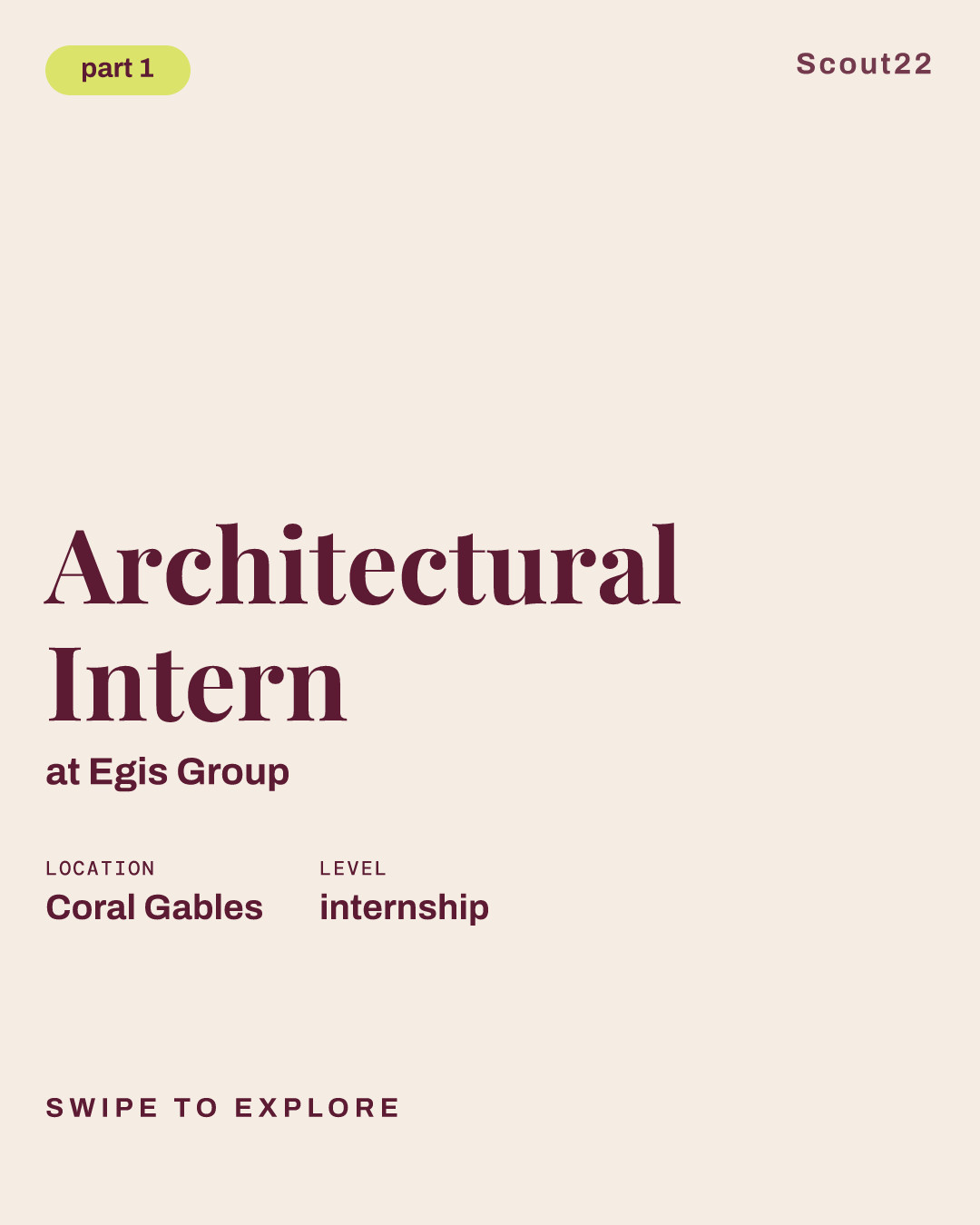 Architectural Intern at Egis Group