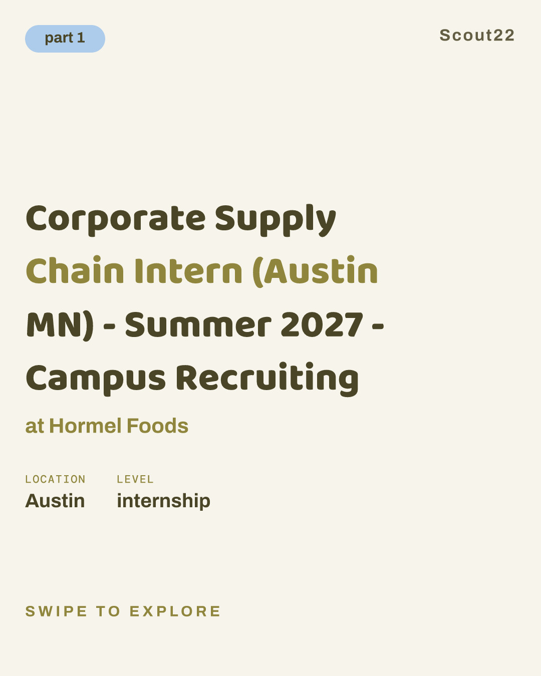 Corporate Supply Chain Intern (Austin MN) - Summer 2027 - Campus Recruiting at Hormel Foods