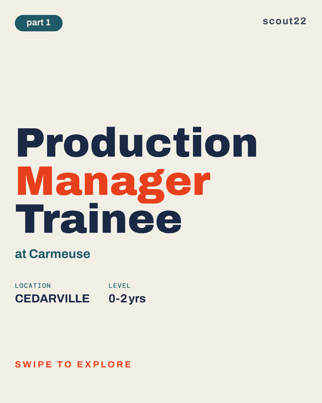 Production Manager Trainee at Carmeuse