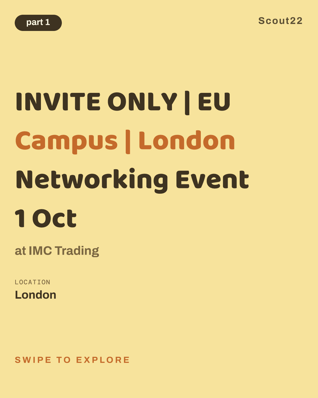 INVITE ONLY | EU Campus | London Networking Event 1 Oct at IMC Trading
