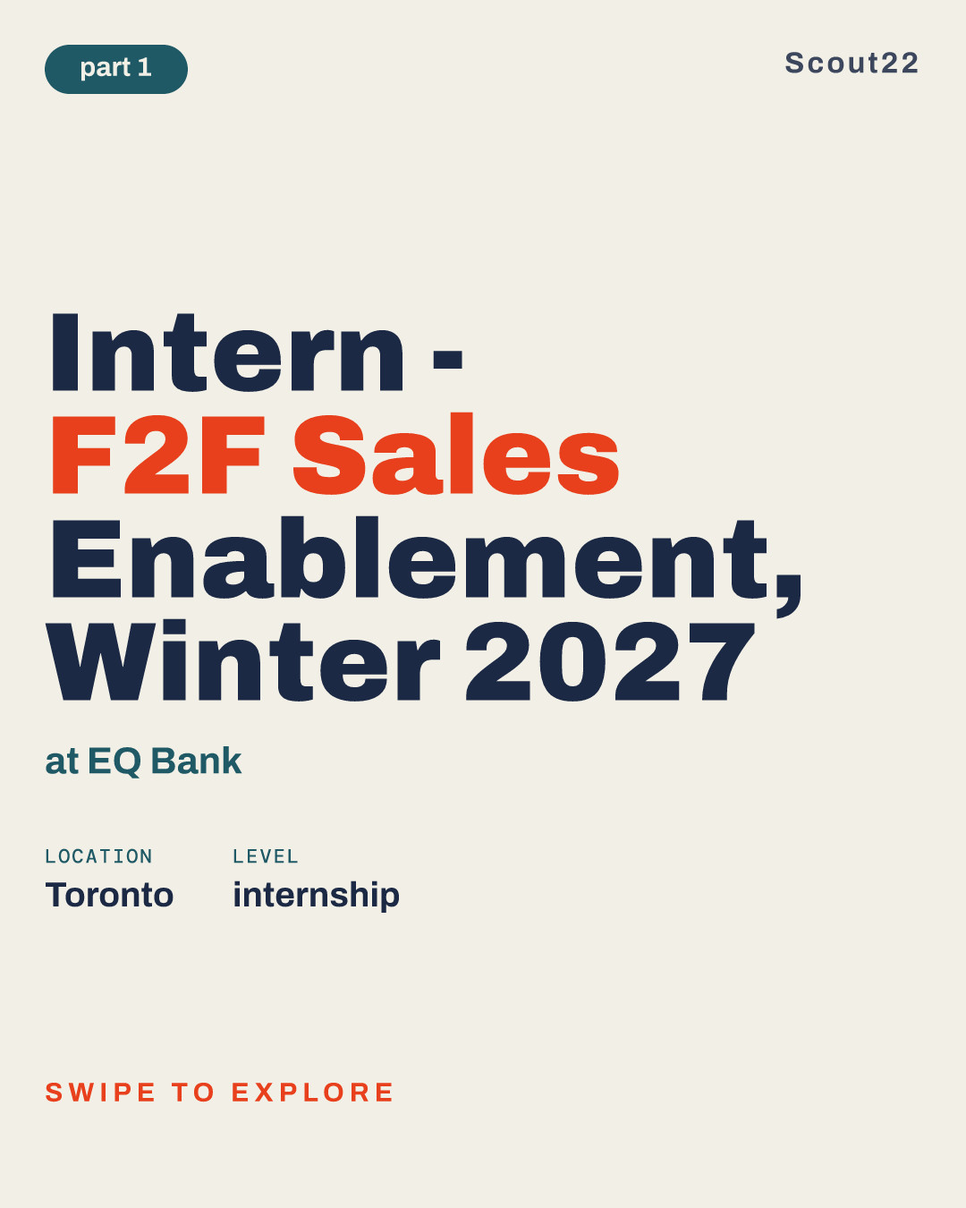 Intern - F2F Sales Enablement, Winter 2027 at EQ Bank