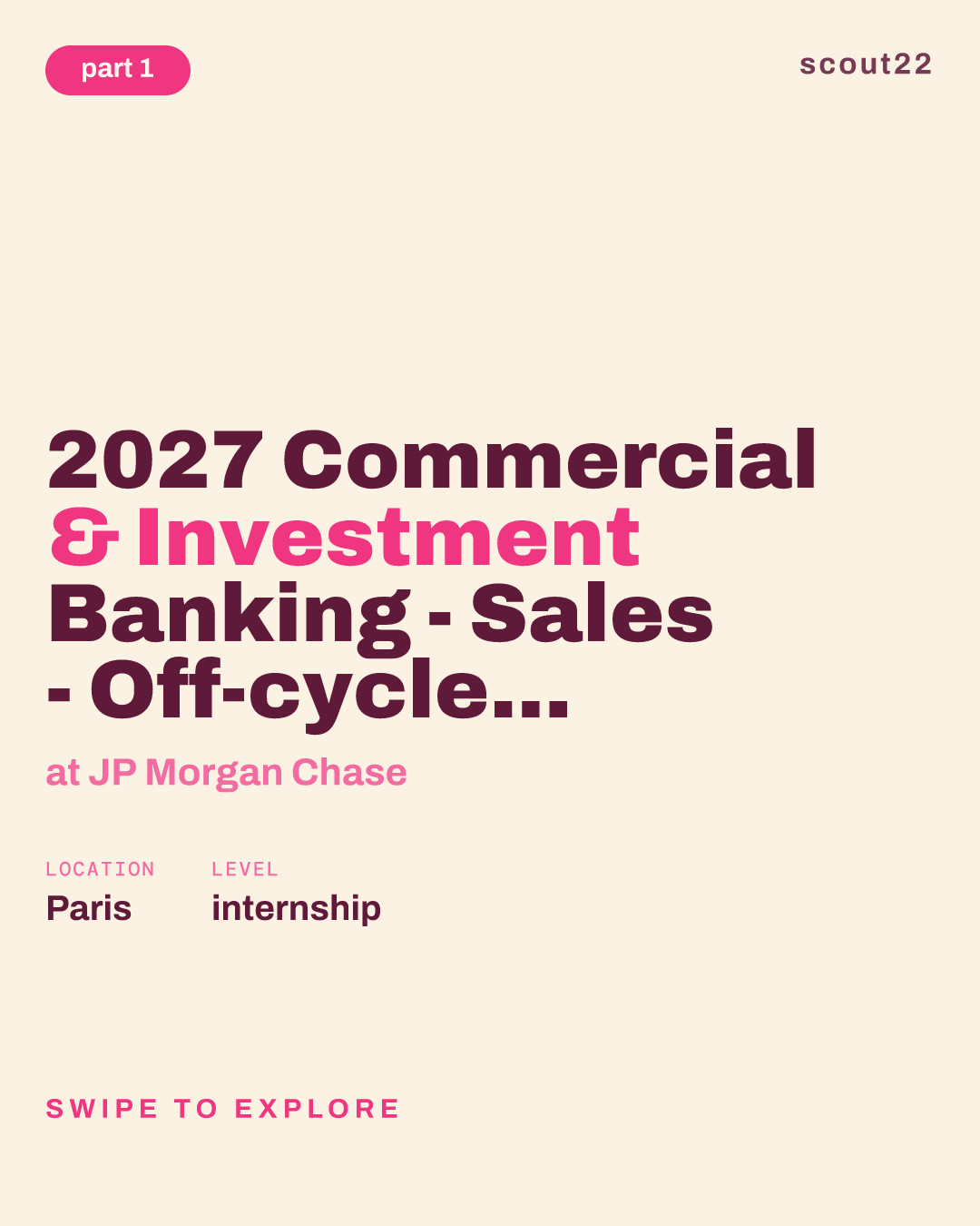 2027 Commercial & Investment Banking - Sales - Off-cycle Internship - Paris at JP Morgan Chase