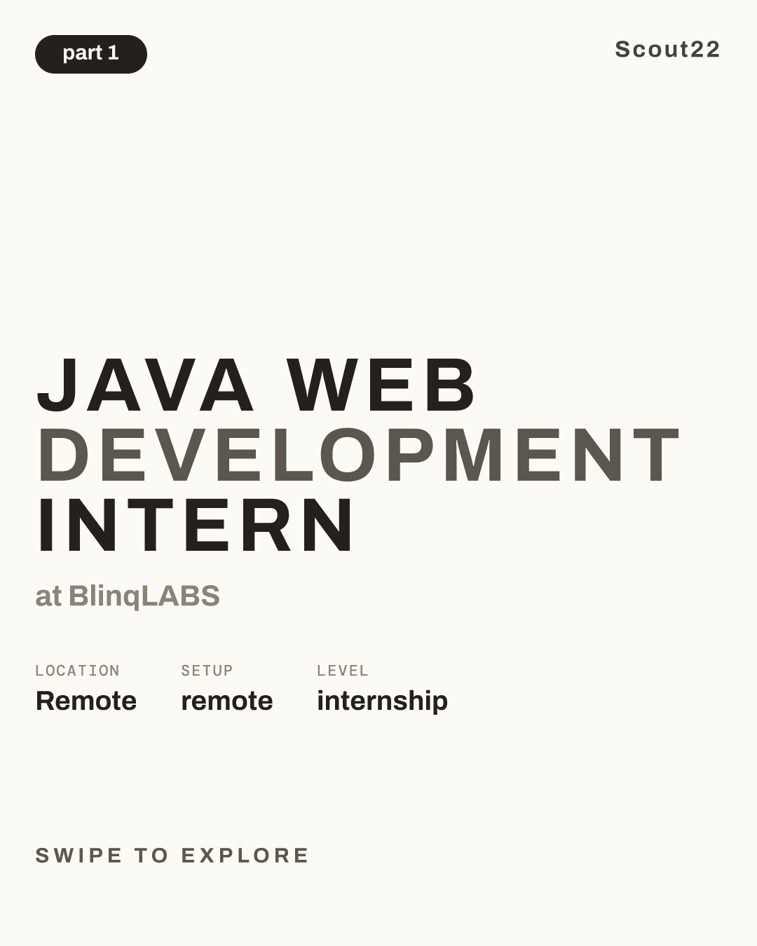 Java Web Development Intern at BlinqLABS