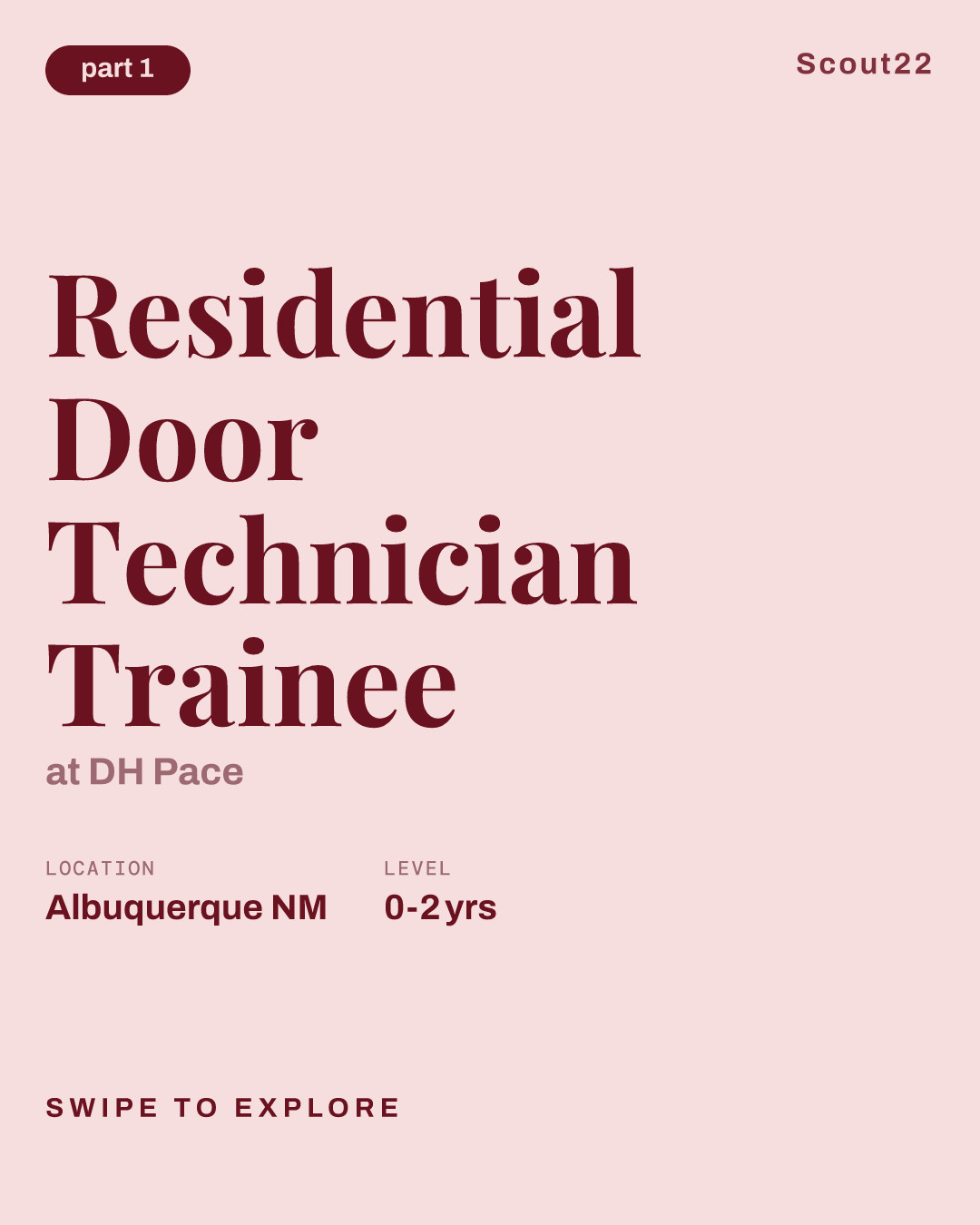 Residential Door Technician Trainee at DH Pace