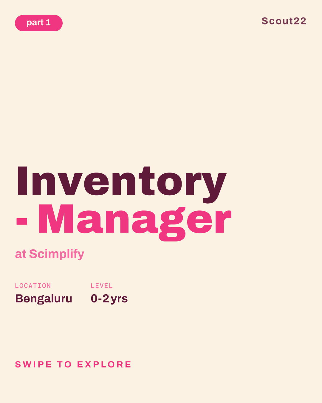 Inventory - Manager at Scimplify
