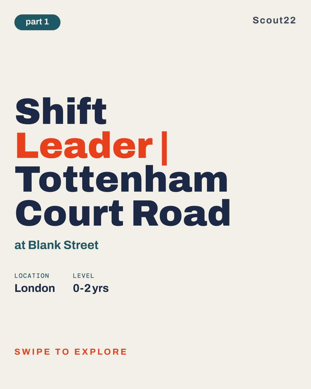 Shift Leader | Tottenham Court Road at Blank Street