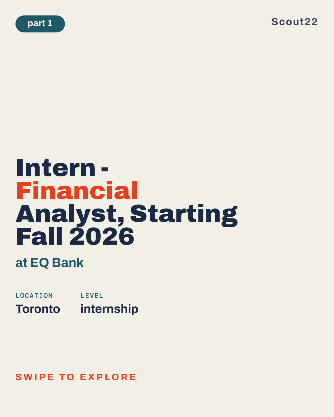 Intern - Financial Analyst, Starting Fall 2026 at EQ Bank