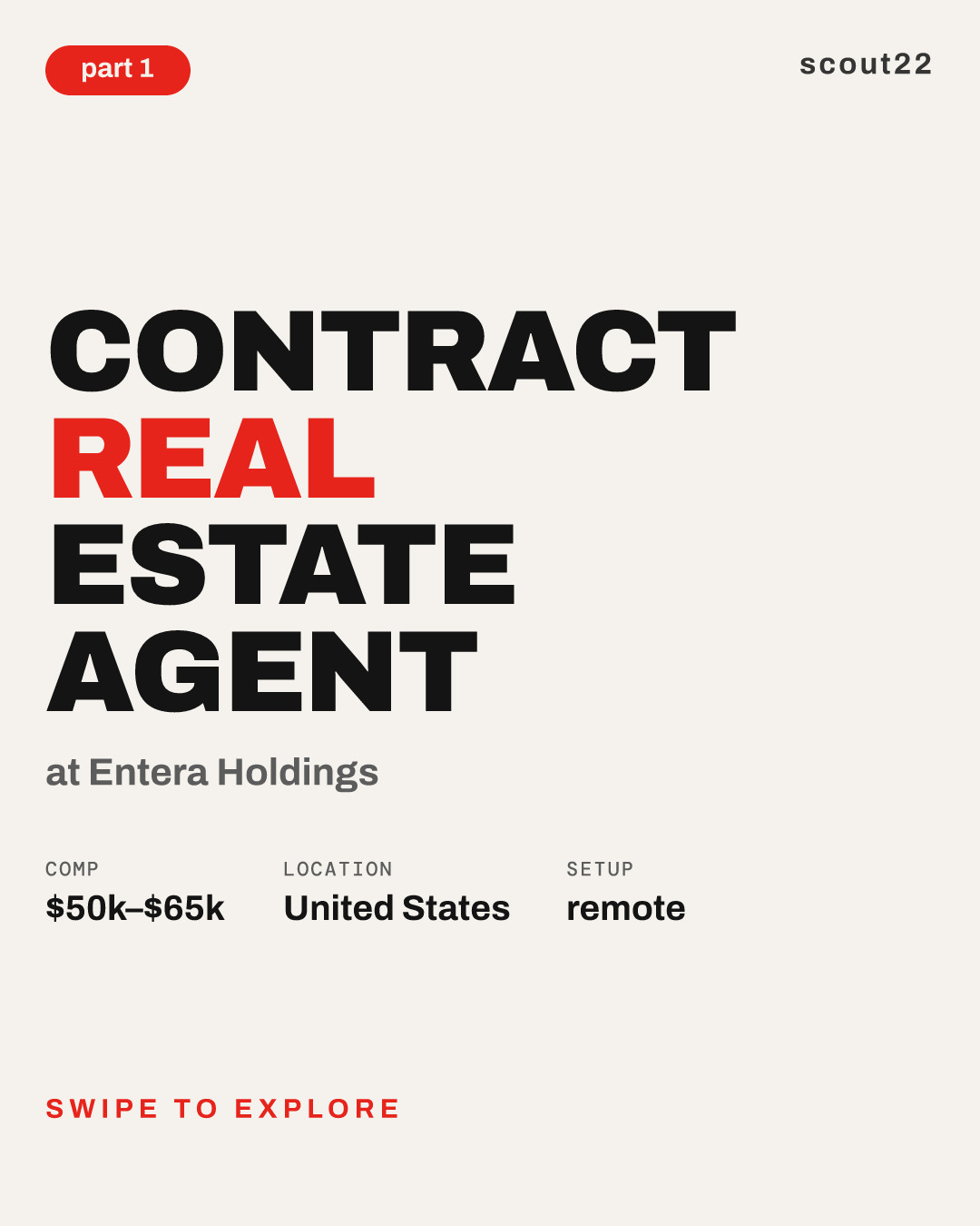 Contract Real Estate Agent at Entera Holdings