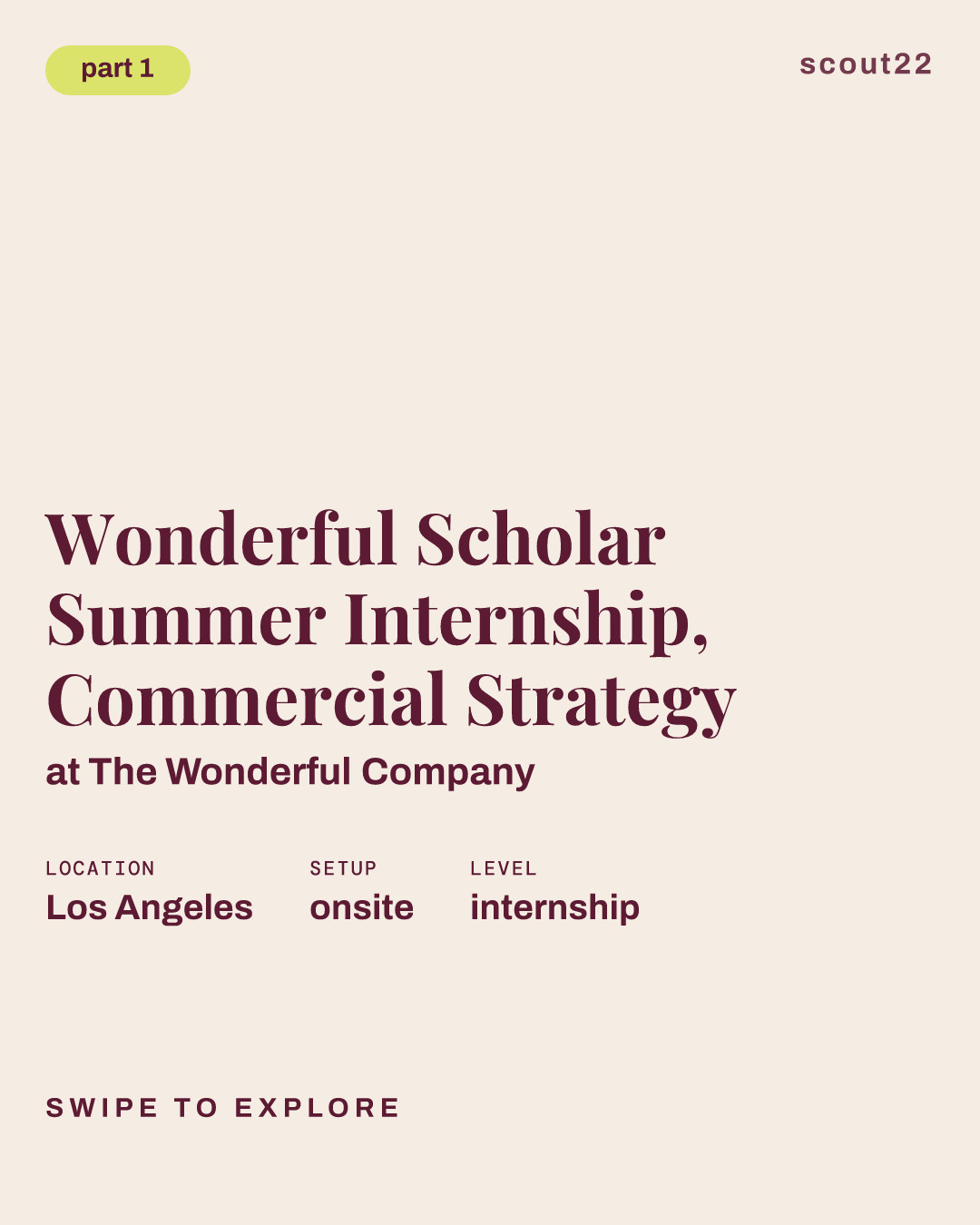 Wonderful Scholar Summer Internship, Commercial Strategy at The Wonderful Company
