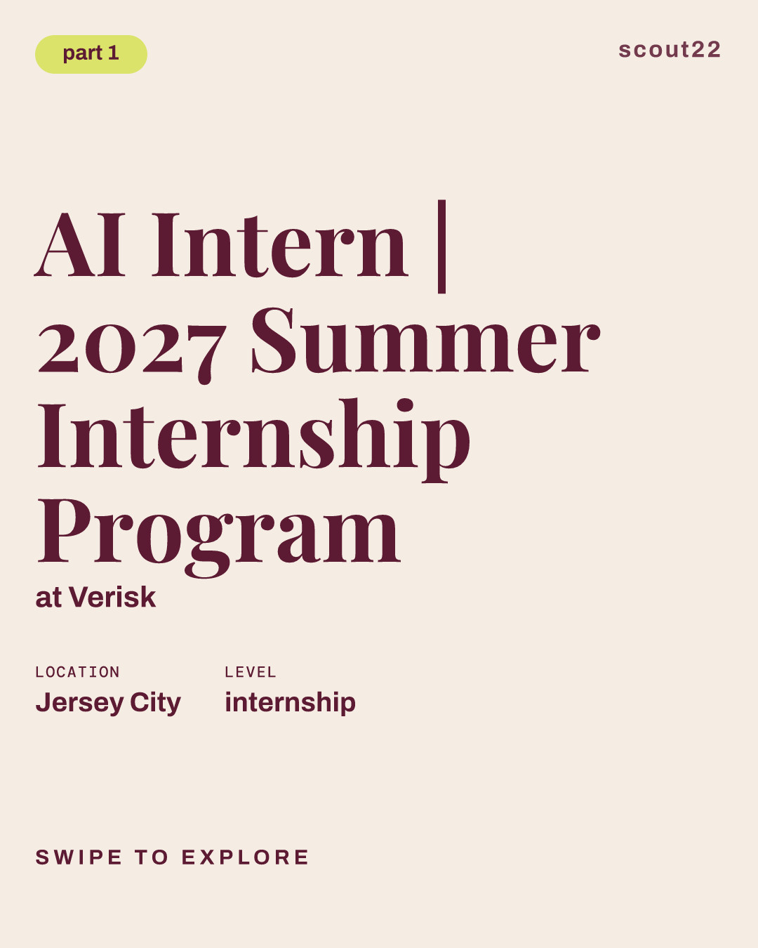 AI Intern | 2027 Summer Internship Program at Verisk